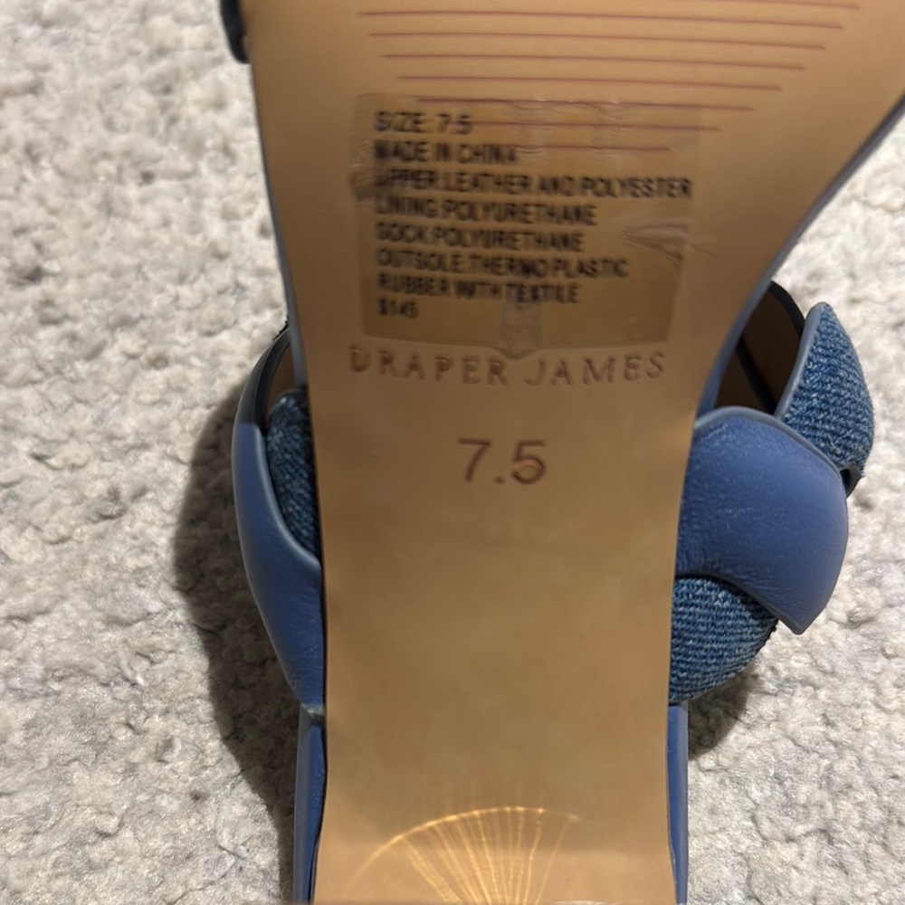 Draper James -DENIM Dolly NWT Heel Sandal in Chambray - Picture 7 of 11